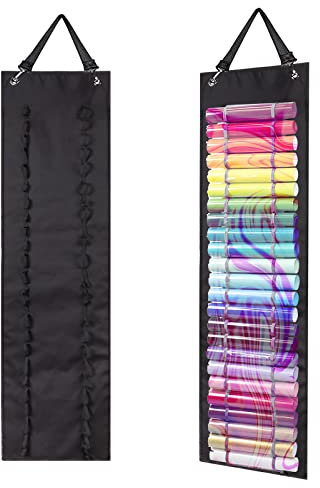 CDIYTOOL Vinylrollenhalter, 48 Löcher, Vinyl-Aufbewahrungsregal, Wandmontage, zum Aufhängen über der Tür, als Geschenkpapier-Organizer für Vinylbögen, Wärmetransferpapier, Design-Zeichnungen
