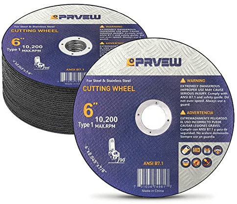 PRVEW 25-Pack 6 Inch Cut Off Wheels,6x0.045x7/8 Cutting Wheels