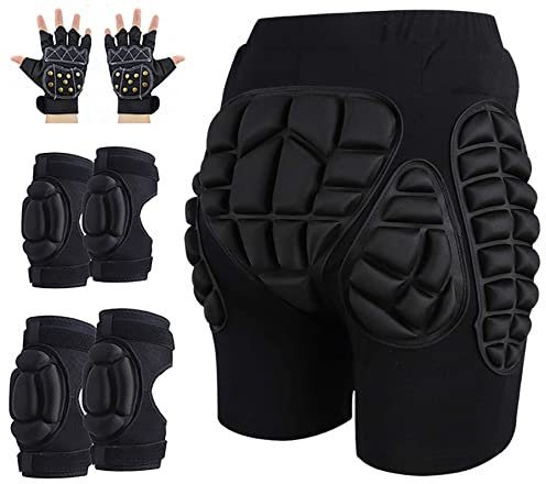 XUDONG Protection Kit For Children Adults, Set Knee Pads Elbow Pads Shorts Snowboard Protections For Skate, Bicycle, Ski (Color : D1, Size : M)