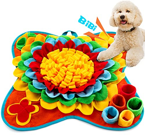 Meilzer Schnüffelmatte für Hunde, Haustier-Leckerlis, Fütterungsmatte für kleine/mittelgroße Hunde, rutschfest/tragbar/langlebig, interaktives Hunde-Puzzle-Spielzeug, fördert natürliche Futtersuche