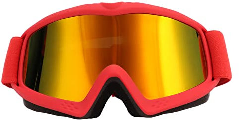 Schneebrille, HD-beschichtete Linsen auf Skibrillen, Verstellbares Design, Anti-Fog-UV-Schutz, Skibrille für Jungen Zum Fahren (Rot)