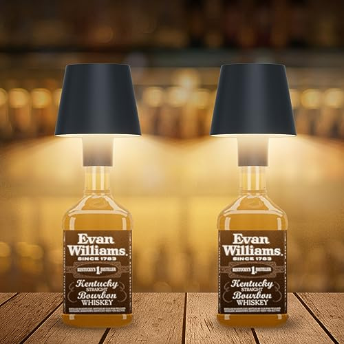 Coinmit 2 Stück LED Akku Kabellose Flaschenlampe, 5500mAh Dimmbare Tischlampe, IP54 Flaschenlicht, Touch Tischleuchte für Innen/Außen, Restaurants und Bars, Anthrazit, Metall