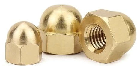 LOEASE 1/10/20/50 Stück M3 M4 M5 M6 M8 M10 M12 M14 M16 Messingkappe Sechskantmuttern Dekorative Kuppelkopfabdeckung Halbkreis-Eichelmutter Hardware-Hutmuttern (Size : M6 (10pcs))