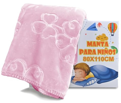 DALINA Textil - Manta para bebé 80 x 110 cm - Manta Franela Infantil 100% poliéster, Suave, Regalo navida. Regalo para bebé