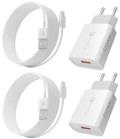 2-Pack Caricatore Rapido USB C per Samsung Galaxy A14 A34 A70 M13 A71 A33 A13 A54 A53 A51 S8 S9 S10, Xiaomi Redmi Oppo Huawei Google OnePlus etc, 18W Caricabatterie Type C Carica Batterie Cellulare