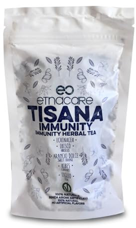 Tisana Immunity | Tisana Supporto Sistema Immunitario | Echinacea, Tiglio, Ribes Nero, Ibisco | Difese Naturali | Benessere Respiratorio | Arancia Dolce