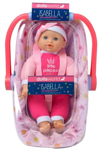 Dolls World from John Adams | Isabella Doll & Rocking Car Seat with Carry Handle Set | 30 cm Soft Bodied Baby Doll with Sleeping Eyes | Baby Dolls for Girls | Cuddly Toys for Girls Ages 18 Months+
