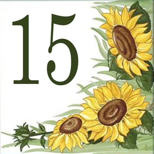 Azul'Decor35 Numero civico in Terracotta - 15x15x0,5 cm - Scegli Il Tuo Numero!