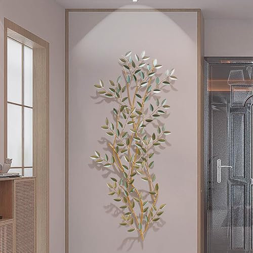 JYHCD Metall Baum Blatt Wanddekor Metallbild Wandkunst Modern 51X 137Cm Eisenhandwerk Dekoration Große Metall-Blätter Skulptur -Wandschmuck Für Küche Schlafzimmer Wohnzimmer Büro