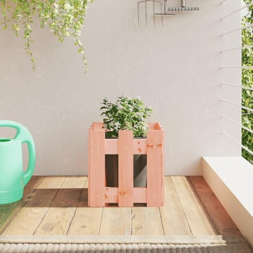 Chaduof Pflanzkübel Lattenzaun-Design 30x30x30 cm Massivholz Douglasie, Pflanzgefäße Außen, Blumentöpfe Garten, Blumenübertopf, Pflanzen Topf Groß - 832445