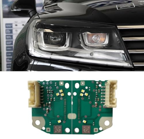 2Pcs White DRL LED Boards Set Fit for 2015 2016 2017 VW Touareg Headlight Daytime Running Light, Headlight Daytime Running Light Chips, 196.757-02, L&R