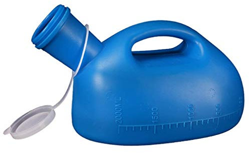 Urinal für Männer, 2000 ml, Urinflaschen für Männer mit Deckel, tragbare Urinalfr mit Deckel, tragbare Urinalflaschen für Männer, Inkontinenz, Reisen, Camping, Heim-Urinaltöpfchen für Männer