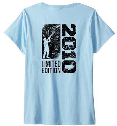 Damen Tontauben Jahrgang 2010 geboren Geburtstag Tontaubenschießen T-Shirt mit V-Ausschnitt