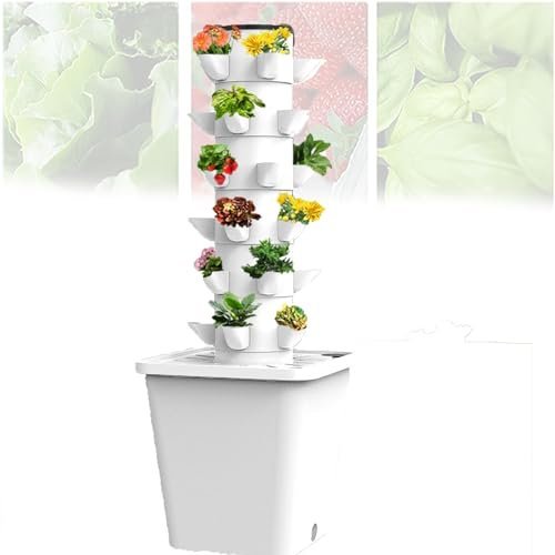 LKYLGYU Tower Garden Hydroponic (10/15/20/25/30 Löcher), Hydroponic Tower Indoor, Hohe Leistung + Vertikal, Energiesparend + Einfach Zu Bedienen, Für Obst Und Gemüse, Für Anfänger,30
