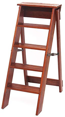 Escabeau pliable en bois massif à double usage domestique avec design pliable pratique pour l'escalade et la position assise, tabouret échelle multifonctionnelle