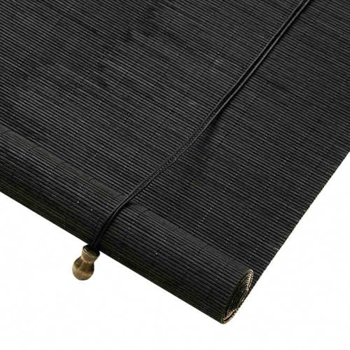 Schwarz Bambus Rollo,Blickdicht,60% Verdunkelungsrollo,Sonnenschutz,Atmungsaktiver,Sichtschutzrollo für Fenster und Türen,für Terrasse Garten,Breite × Höhe (W85×H160cm)