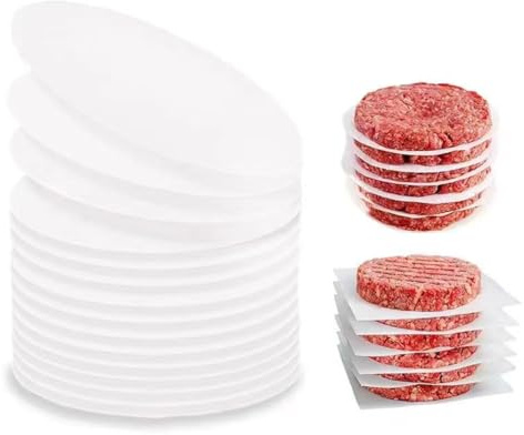 Hamburger Patty Paper 500 Pieces - Non-Stick Release Paper for Burgers, Meatballs, Cakes and Air Fryers, Anti-Stick Wax Discs for Easy Cooking (10cm)