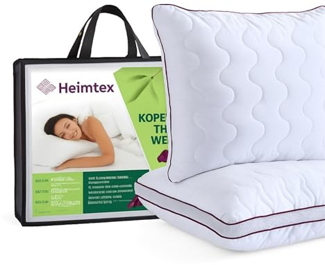 HEIMTEX Kopfkissen 80x80 cm – Atmungsaktives Mikrofaser Kissen mit Airflow-Netz, verstellbare Füllung mit Reißverschluss, waschbar, weich & stützend – Made in Germany – 1er oder 2er Pack (1er-Pack)