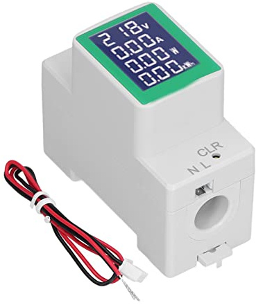 Misuratore su guida DIN Voltmetro digitale Amperometro Monitor di energia elettrica Multimetro Tester AC 50 300 V 100 A per quadri elettrici Uso industriale Materiale durevole