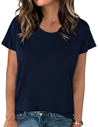 Crewhpo Maglietta Estiva Donna Girocollo Manica Corta Basic Casual