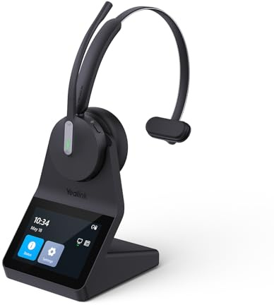 Yealink WH64 Pro Casque sans Fil DECT & Bluetooth, Écran Tactile 3,5