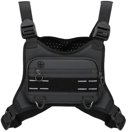 Chest Bag Men, Sports Running Pack, Vest Pouch with Adjustable Straps, Phone Holder with Sturdy Material, Outdoor Gear, Chest Bag for Hiking Runners Jogging Hunting Workout Men Women Biking Travel