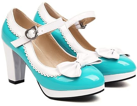 Dirndl - Scarpe da donna per costume tradizionale bavarese, con tacco, scarpe da sera, scarpe da sposa, tacco alto, scarpe da sposa chiuse, per Oktoberfest
