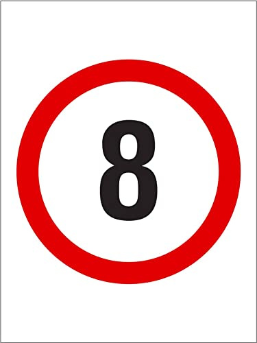 Velocidad Máxima 8 Km/H Señal De Advertencia Letrero De Estaño Carteles De Pared De Metal Metal Cartel Para Cafetería Taller Tienda Hogar S