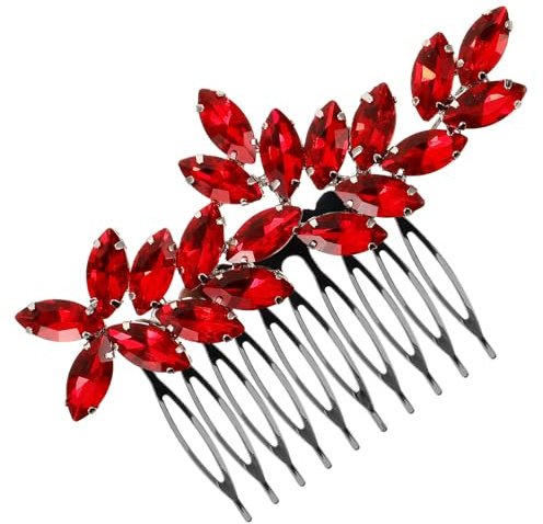 GATHINESS Eleganter und Zinklegierung Strass Haarkamm Roter Komfortabel und Stilvoll als Haarschmuck für Hochzeit Braut Brautjungfern für Besondere Anlässe