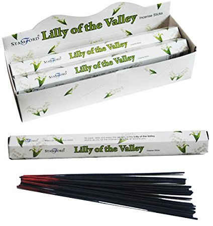 STAMFORD  Hex Floral, Exotic & Spa  INCENSE STICKS COLLECTION IN 3/6/12/18/24 PACKS, 20 STICKS/PACKS (LILY OF THE VALLEY, 3 - PACKS)