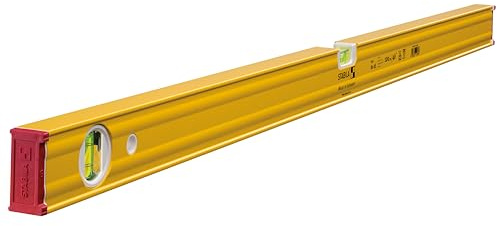 STABILA Wasserwaage Type 80 AS, 100 cm, verstärktes Alu-Profil, 1 Horizontal-Libelle, 1 integrierte Rutsch-Stopper, Made in Germany