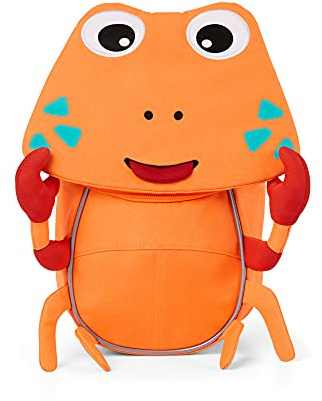 Affenzahn Kleiner Freund - Kindergartenrucksack für 1-3 Jährige Kinder im Kindergarten und Kinderrucksack für die Kita - Krabbe - Orange, einheitsgröße