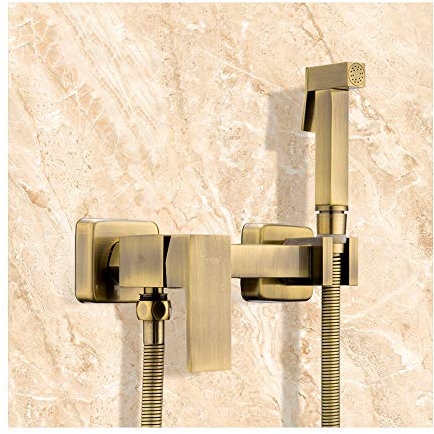 Antike Bidet Handbrause mit Kaltes und Heißes Wasser Messing Bidet Sprayer Set Einzelgriff Bad Bidet WC-Sprühpistole für Intimreinigung, Persönliche Hygiene