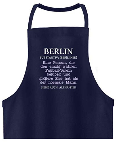 Galeriemode Berlin Fussball Alphatier - Hochwertige Grillschürze -Einheitsgröße-Dunkel-Blau