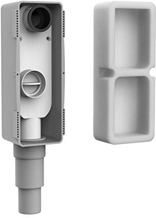 Sifón empotrado para lavabos de necesidades especiales con altura ajustable y salida 50/40, modelo S-2651, color gris (referencia: Jimten 9006743)