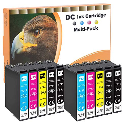 D&C T0715 Cartuchos de Tinta Compatible para Epson T0711 T0712 T0713 T0714 para Epson Stylus SX100 SX105 SX115 SX205 SX210 SX218 SX400 SX405 SX515W BX300F DX4000 DX4400 DX7400 DX8400 (10-Pack)