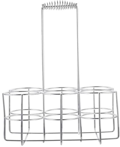 YARNOW Flaschentasche Flaschenträger Metall 6 Flaschen Flaschenhalter Flaschenkorb Bierkasten Bier Rack mit Haltegriff für Dosen Bier Wein Grill Hotel Restaurant Bar Getränkekorb