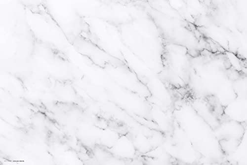 Napfunterlage | Futtermatte für Hunde und Katzen „Prachtvoller Weißer Marmor“ aus Premium Vinyl - 60x40 cm – rutschhemmend, abwaschbar, reißfest - Made in Germany