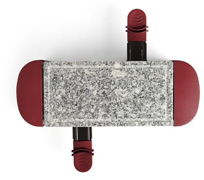 Gef-roy Appareil à raclette rouge foncé 2 personnes + 2 caquelons - 350W - plateau amovible en granite DOC156RC