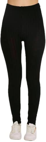 Pretty Attitude Legging épais en tricot torsadé pour femme - Grandes tailles 36 à 54, Noir , 42