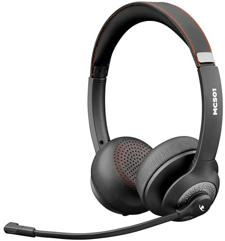 Bluestork - MC 501 - Casque Bluetooth sans Fil - Casque avec Micro Flexible - sans Fil Bluetooth, Longue Autonomie, idéal pour Le Travail - PC/Tablettes/Smartphone