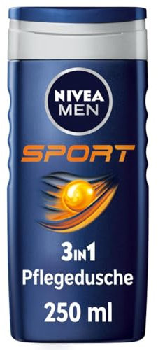 NIVEA MEN Sport Duschgel (250 ml), pH-hautneutrale Pflegedusche mit vitalisierendem Duft, Männer Duschgel mit Mineralien für Körper, Gesicht und Haar
