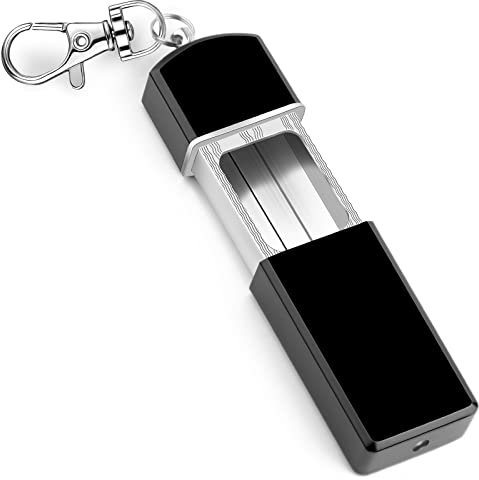 Mini Taschenaschenbecher für Unterwegs Geruchsdicht 1Pcs Aschenbecher to go Reiseaschenbecher Klein Mobiler Aschenbecher Tragbarer Zigaretten Taschenascher inkl. Karabiner(Schwarz)