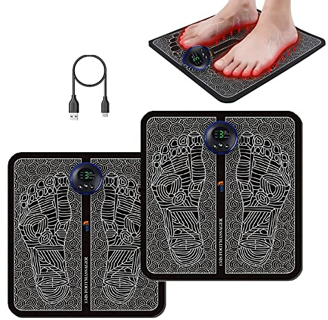 Elektrische Fußmassageräte EMS, USB Tragbare Foot Massager Intelligente Massagematte Frequenzen Foot Health Massager Fördern Sie Die Durchblutung, Mindern Sie Muskelschmerzen 2Pcs