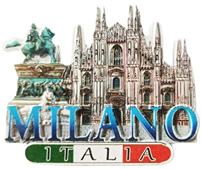 Kühlschrankmagnet, Motiv: Mailand, Italien, 3D-Landmark, Souvenir, Geschenk, handgefertigt, Mailand, Kühlschrankmagnet, Heim und Küche, Dekorationssammlung