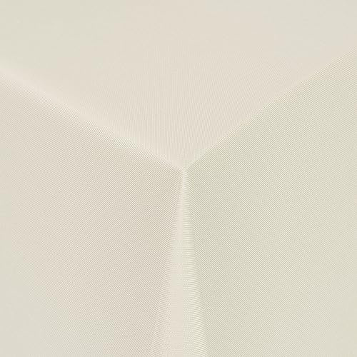 Tischdecke Stoff einfarbig Damast Uni-Design Jacquard Robust, Pflegeleicht und Strapazierfähig eckig 80x80 cm Creme-Champagner