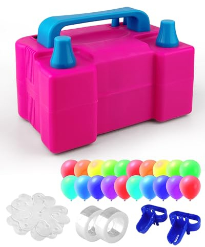 Ballonpumpe, 600W Tragbare Luftballon Inflator Elektrische Ballonpumpe Elektrisch mit Ballon Dekorieren Streifen Kit für Party Hochzeit Geburtstag Aktivitäten und Festival Dekoration