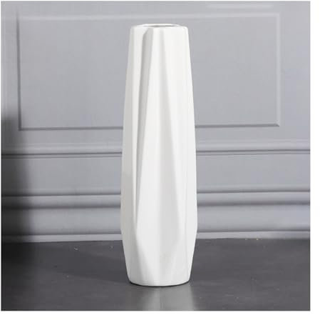 Vase Blanc De Grande Taille, Vases À Fleurs De Sol en Céramique, Ornements en Céramique, Décor D'entrée Et Centres De Table, pour La Maison, Le Bureau, La Décoration (Color : White-A, S : Small)
