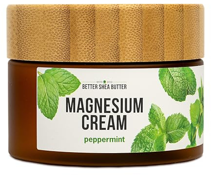 Better Shea Butter Magnesium Cream for Feet | Peppermint | Relieves Muscle Tension and Cramps | Night Lotion for Pregnancy, Kids and Babies | Organic and Natural Ingredients