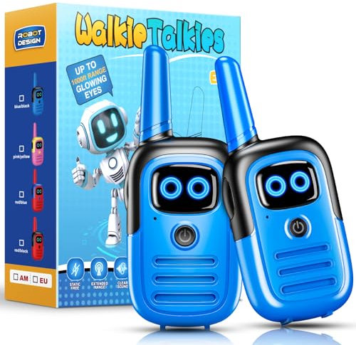Grriopi Walkie Talkies, Boy Toys for 4 5 6 Year Old Boy Girl Gift for 3-12 Year Olds Boys Outdoor Toys Age 3 4 5 6 7 Walkie Talkies for Kids Toy Age 5 6 7 8 Sensory Toy for Autism Spy Game Blue